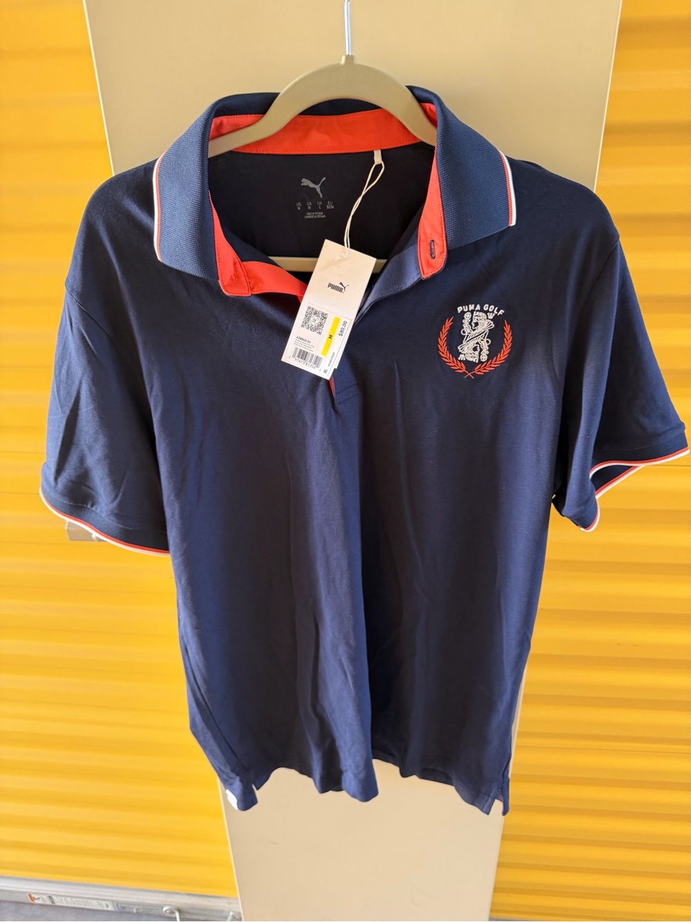 Puma Golf ⛳️ Navy Polo with Red Contrast Trim